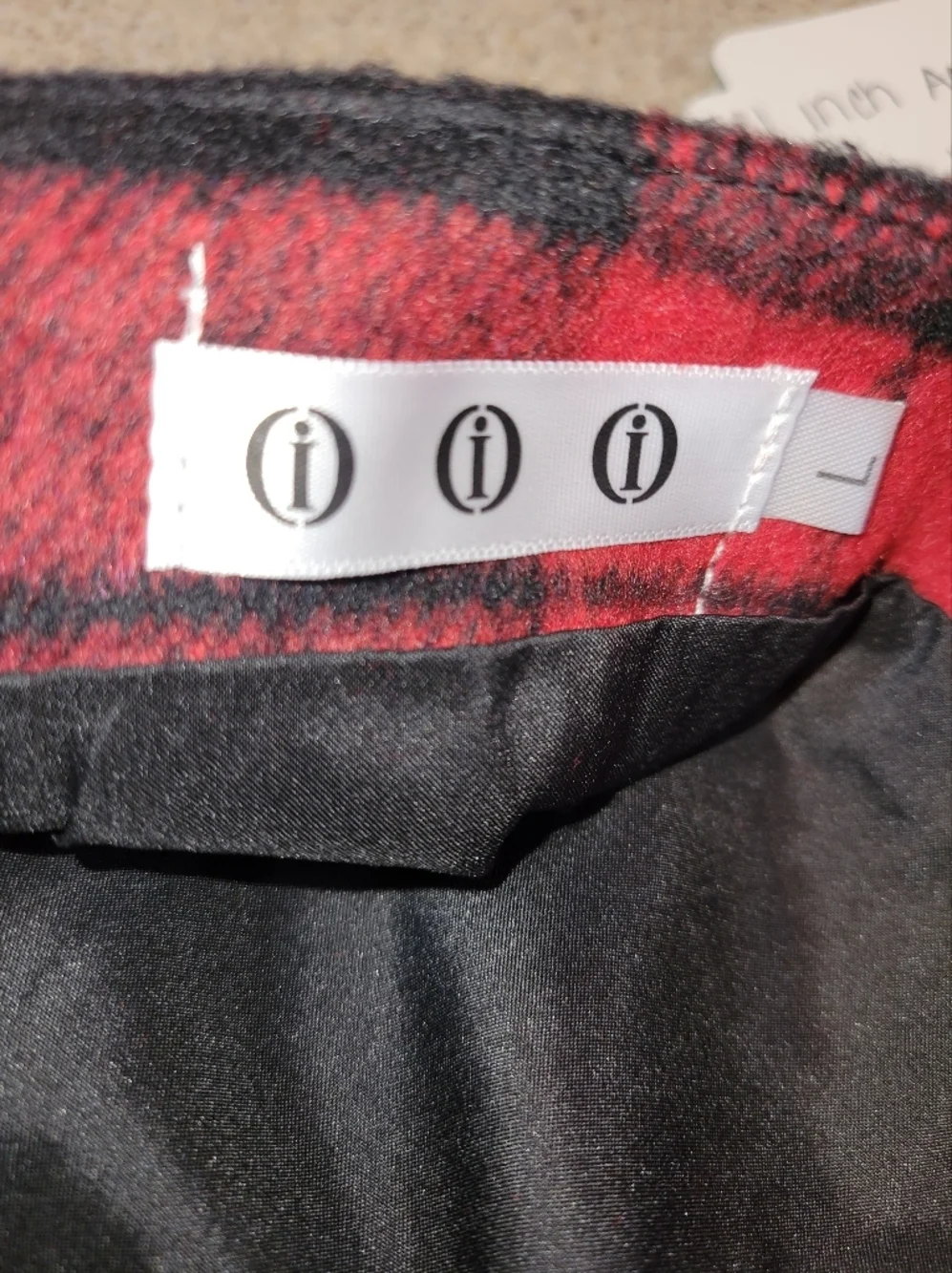 Wool Blend Classic Plaid Mini Skirt Red & Black Size Large NWT